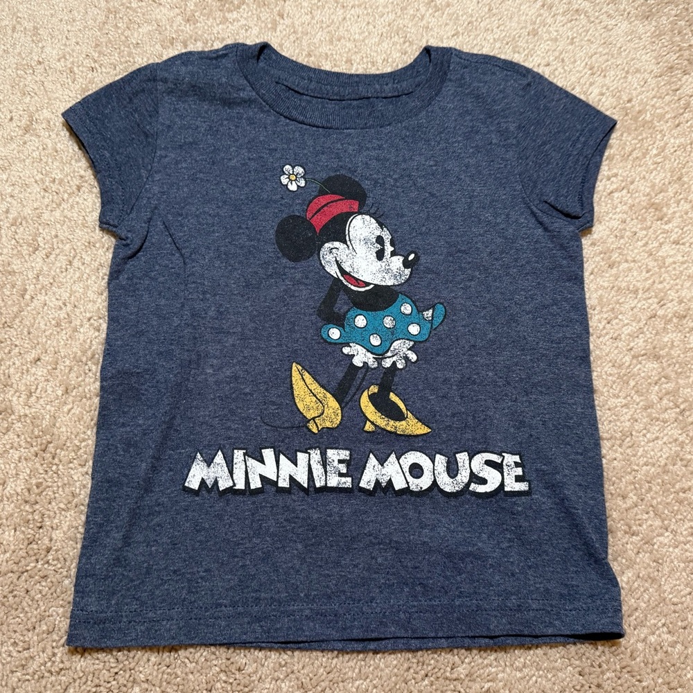 Disney | Dark Heather Blue Minnie Mouse Graphic Short Sleeve Crewneck Shirt